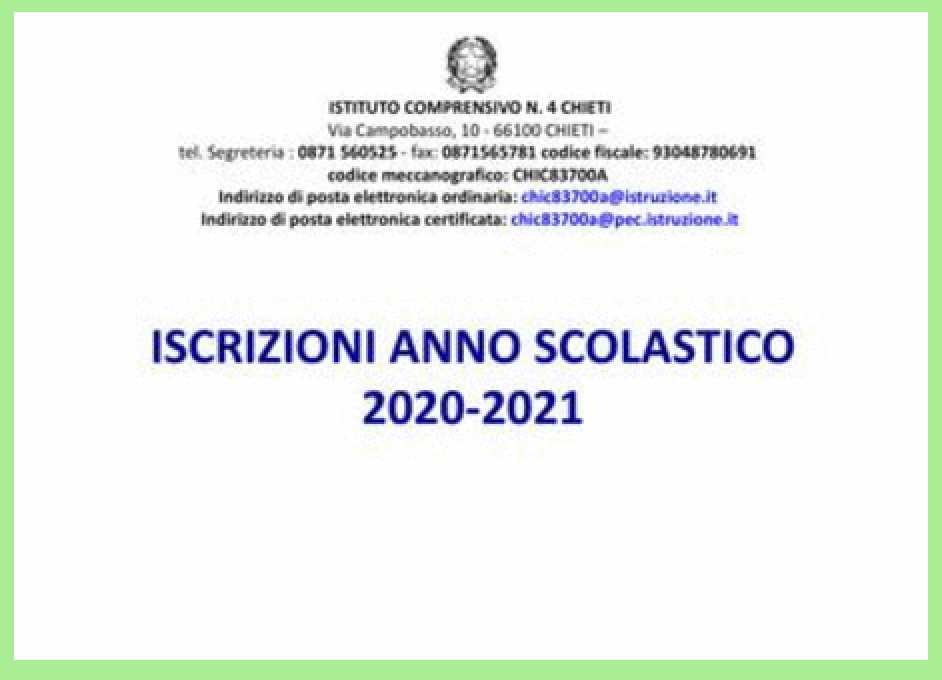 Guida alle iscrizioni 2020/21